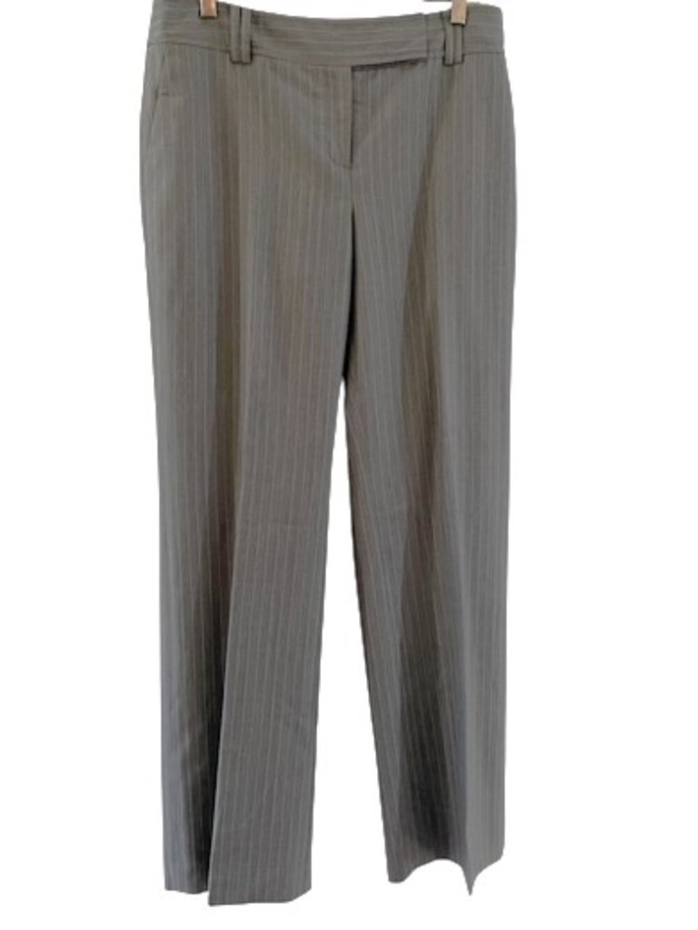 ANN Tailor Grey Pinstripe Pants High Rise Full Length